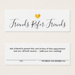 Cartão de Referência Simples para Clientes Dourado