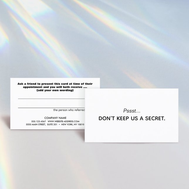 Cartão de referência simples para o cliente (Criador carregado)