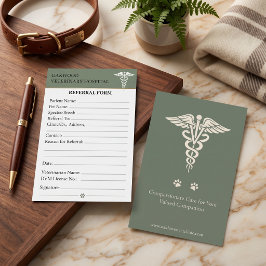 Cartão de Referência Veterinária Personalizado Clí