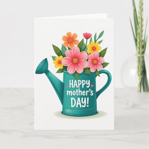 Cartão de Regador do Dia das Mães Floral
