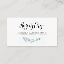 Cartão de registro de casamento de água verde