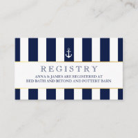 Cartão de Registro de Casamento de Stripes de Mari