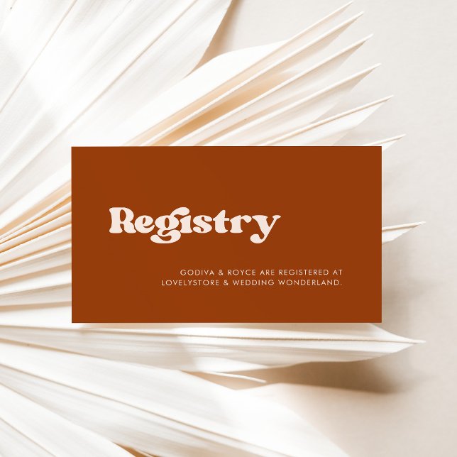 cartão de registro de casamento laranja queimado p (Criador carregado)