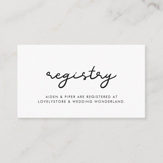 Cartão de registro de casamento simples (Frente)