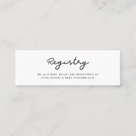 Cartão de registro de Chá de fraldas simples