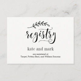 Cartão de Registro de COR EDITÁVEL Rustic Elegance