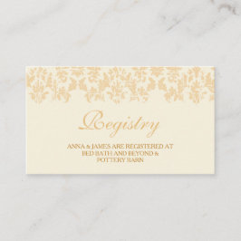 Cartão de Registro do Casamento tema damasco de Iv