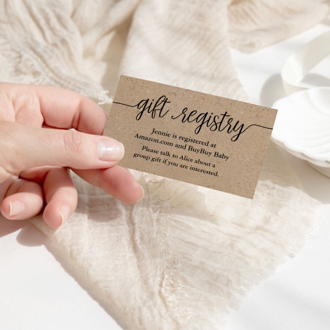 Cartão de Registro do Presente, Chá de fraldas Rus (Criador carregado)