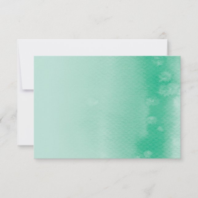 CARTÃO DE REGISTRO: ombre watercolor emerald green (Frente)