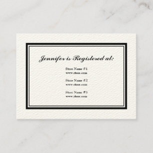 Cartão de registro Tuxedo em preto e branco em cre