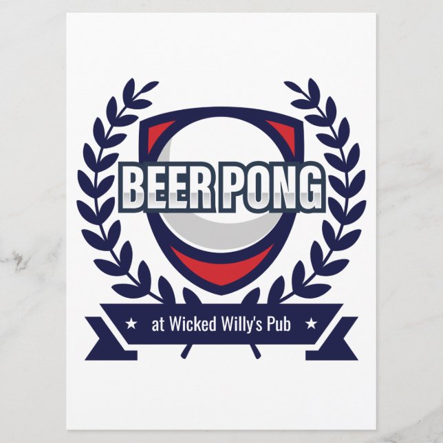 Cartão de Regras de Pong de Cerveja Personalizável (Frente)
