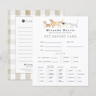 Cartão de Relatório de Animais de Estimação para P