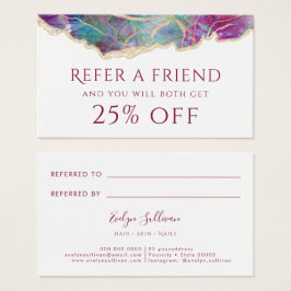 Cartão de remessa de design opal Fuchsia aquamarin