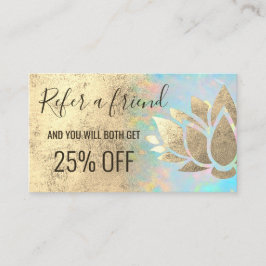 cartão de remessa faux gold foil lotus