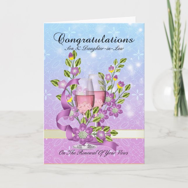 Cartão de renovação de promessa de casamento Son & (Frente)