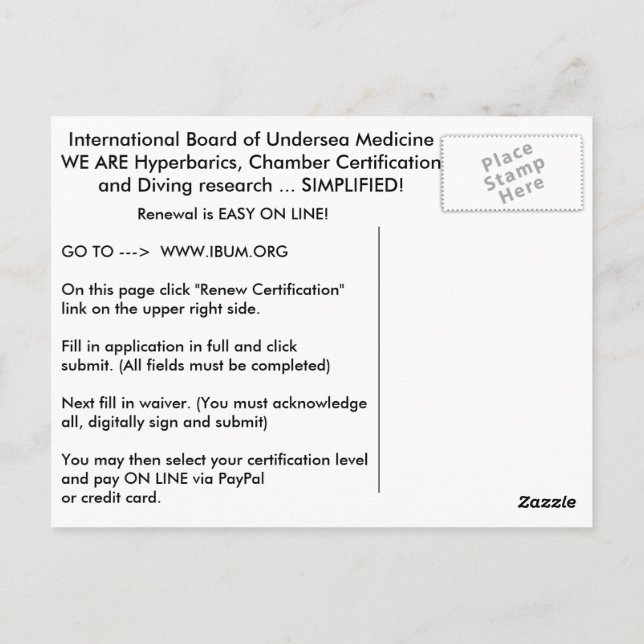 Cartão de renovação IBUM (Verso)