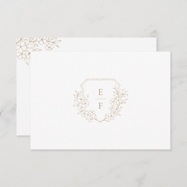 Cartão de repouso simples e Dourado do florete de  (Frente/Verso)