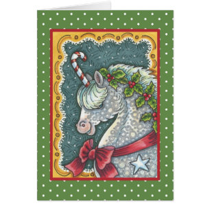 CARTÃO DE REPRODUÇÃO DE CHRISTMAS UNICORN CANDÊS C
