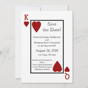 Cartão de Reprodução Vermelho Salvar a Data