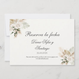 cartão de reserva de data Boho espanhol