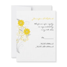 Cartão de Resposta Amarelo Budding Romance