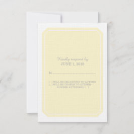 Cartão de resposta amarelo simplesmente elegante