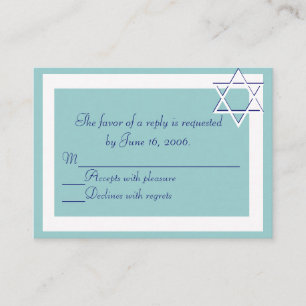 Cartão de Resposta aos Convites de bar/Bat Mitzvah