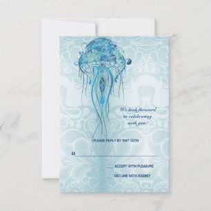 Cartão de Resposta Aquamarine à medusa
