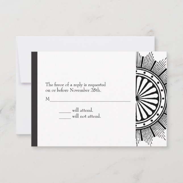 Cartão de resposta Art Deco 3.5x5 (Frente)