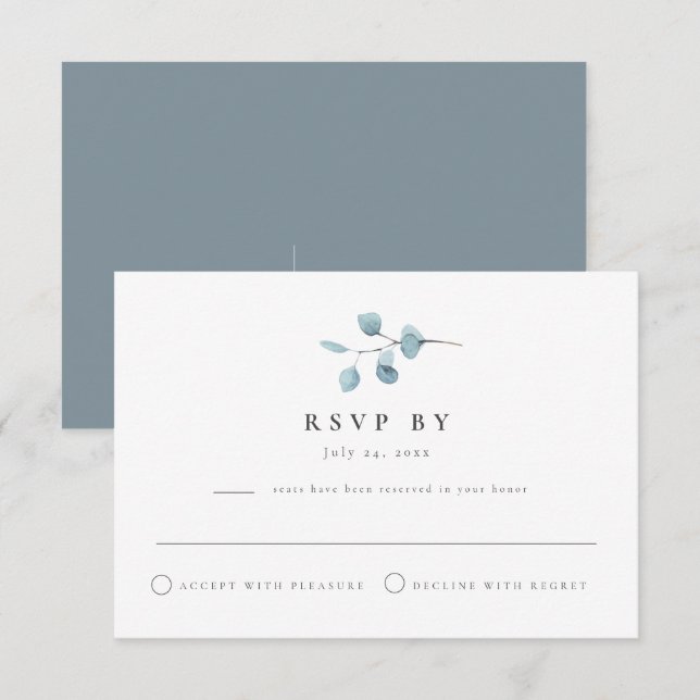 Cartão de Resposta ARYA Rustic Eucalipto Verde Pos (Frente/Verso)
