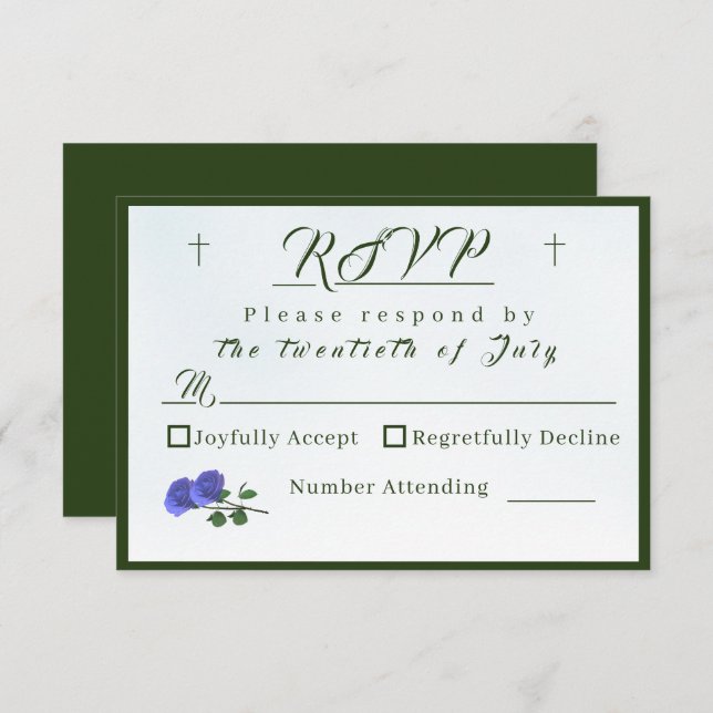 Cartão de Resposta Azul e Verde da Mistura Católic (Frente/Verso)