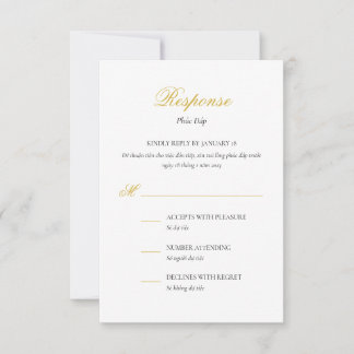 Cartão de Resposta Bilíngue Vietnamita em Script