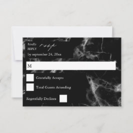 Cartão de Resposta Black Marble 2 RSVP