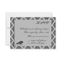 Cartão de Resposta Black Raven Gothic Frame