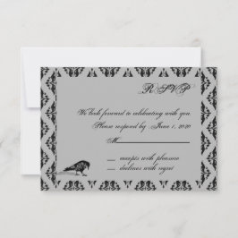 Cartão de Resposta Black Raven Gothic Frame