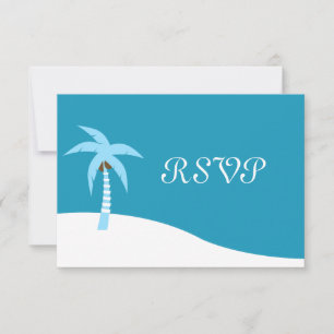 Cartão de Resposta Blue Caribbean Palm Tree