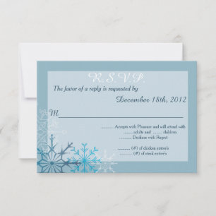 Cartão de Resposta Blue Snowflake Winter 3.5x5 R.S