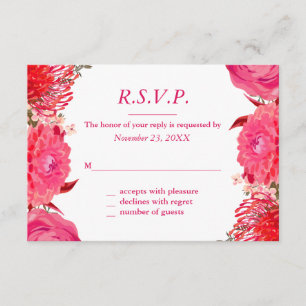 Cartão de Resposta bonito de Peões Rosa