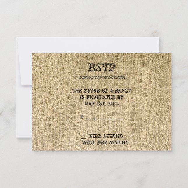 Cartão de Resposta Burlap Ocidental (Frente)