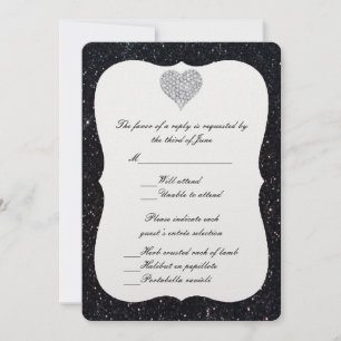 Cartão de Resposta Cardíaca Diamante Preto