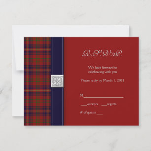 Cartão de Resposta Celta Tartan Personalizável