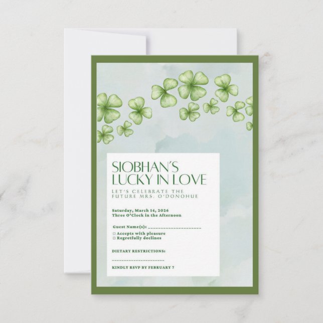 Cartão de Resposta Chá de Panela Lucky in Love (Frente)