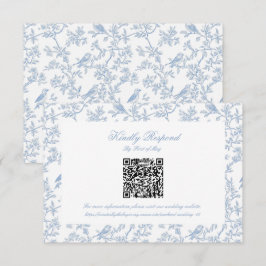 Cartão de Resposta com Código QR em Toile Floral A