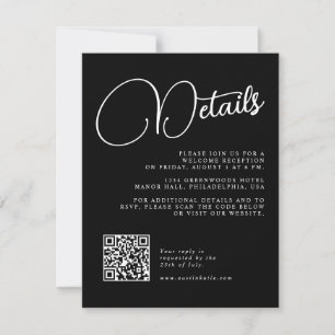 Cartão de Resposta com Detalhes do Casamento em Le