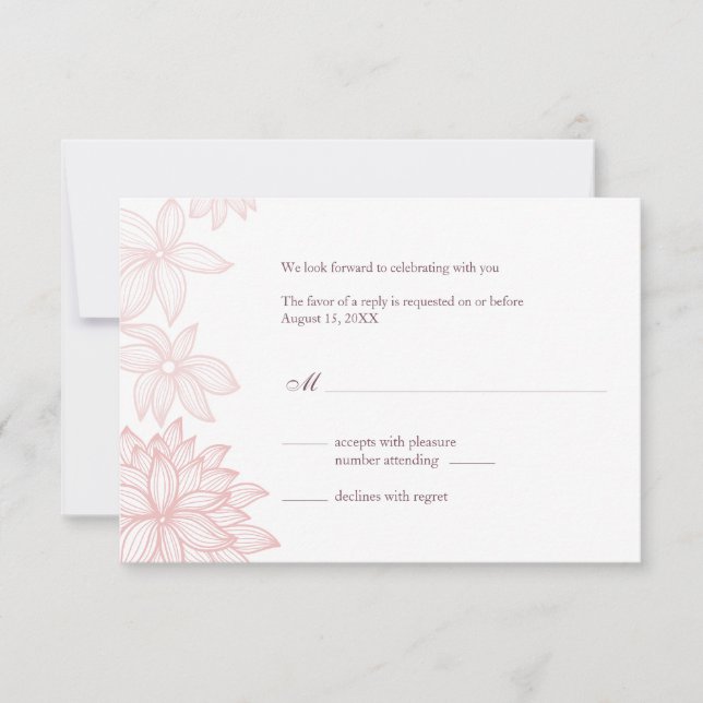 Cartão de Resposta Contoured Bloom Blush (Frente)