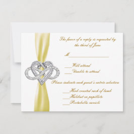 Cartão de Resposta Coração Infinito Amarelo