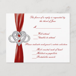 Cartão de Resposta Coração Vermelho Infinito