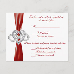 Cartão de Resposta Coração Vermelho Infinito