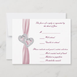 Cartão de Resposta Corações Rosa Personalizado