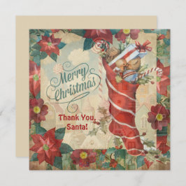 Cartão de Resposta de Agradecimento do Papai Noel